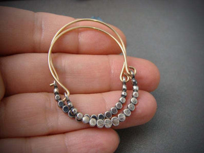 ボヘミアンキュービックシルバーピアス