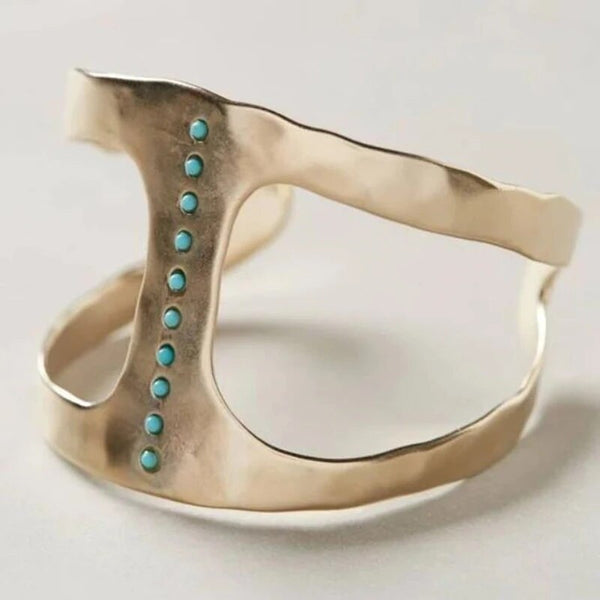 Anillo vintage de piedras turquesas engastadas