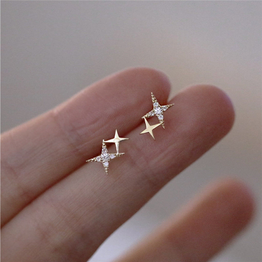 ゴールド ジルコニア 星型 スタッド ピアス