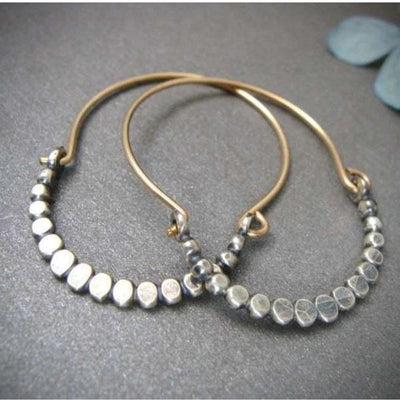 ボヘミアンキュービックシルバーピアス