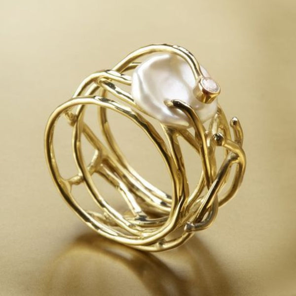 Anillo de Oro y Perla Dunne