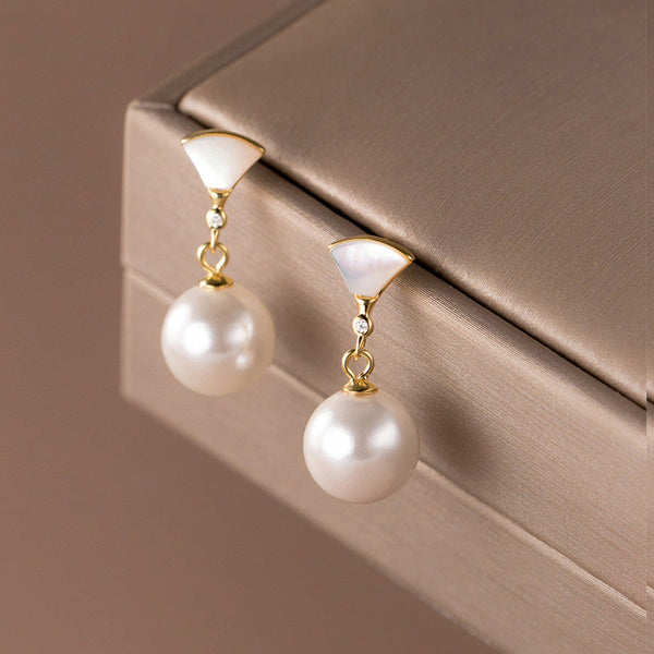Pendientes de Perla Retro de Plata