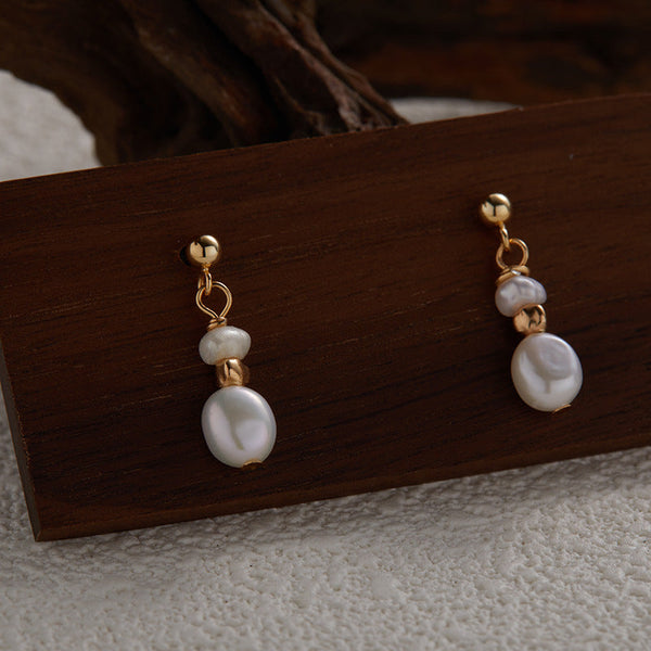 Pendientes Vintage de Plata con Perlas