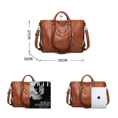 Signe™ | 大容量レザーショルダーバッグ