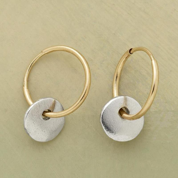 Pendientes de Oro Cromado y Pendientes de Plata Cromado