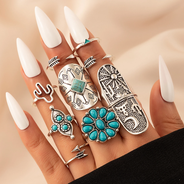 Anillo Vintage de Turquesa Plateado