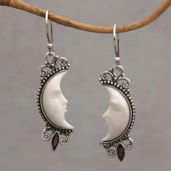 Pendientes de Plata Vintage Maansgezicht