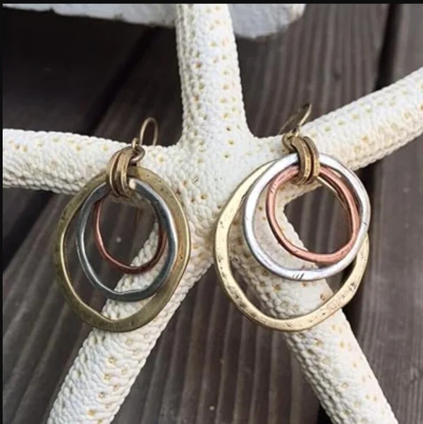 Pendientes Vintage Circulares de Oro y Plata