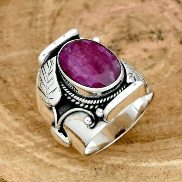 Anillo de Piedra Granate Vintage