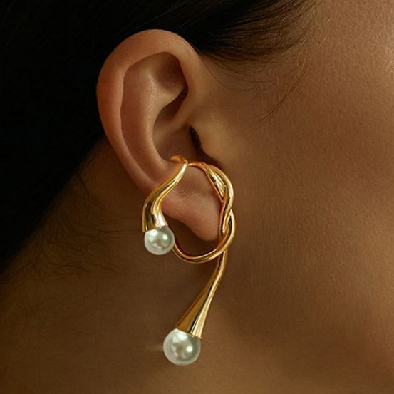 Pendientes de Cristales Blancos Irregulares Vintage Dorados